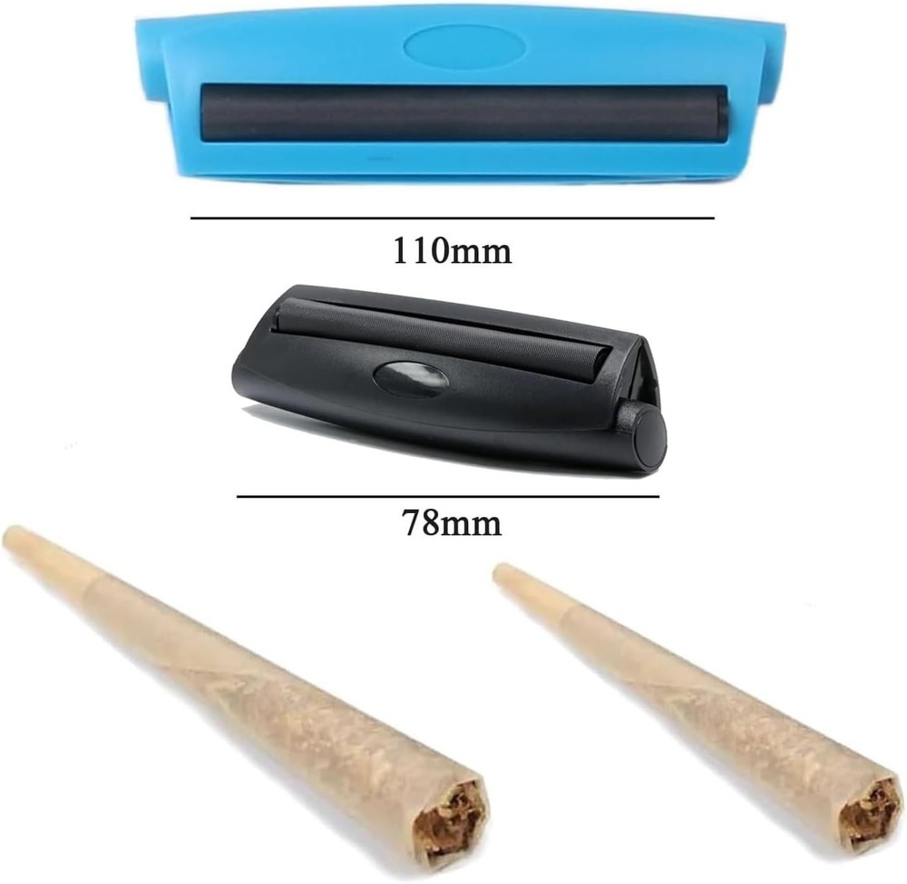 2PCS VOVCMLS Cigarette Roller Machine, 78mm + 110mm Cigarette Cone Machine