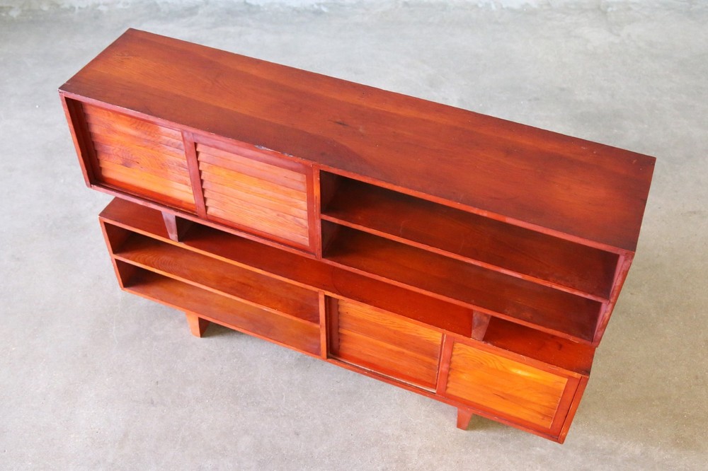 Studio made double sided Console Tables in Pine with Louvered doors -a Pair