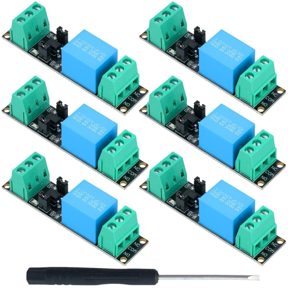 6-Pack DC 3.3V Relay Module with Optocoupler for 1 Channel Control