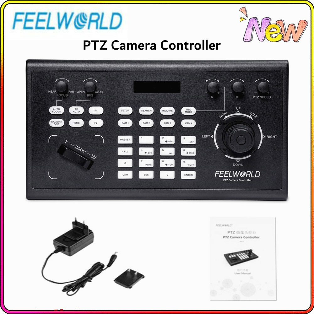 Feelworld KBC10 PTZ Camera Controller Joystick and Keyboard Multiple PoE Support