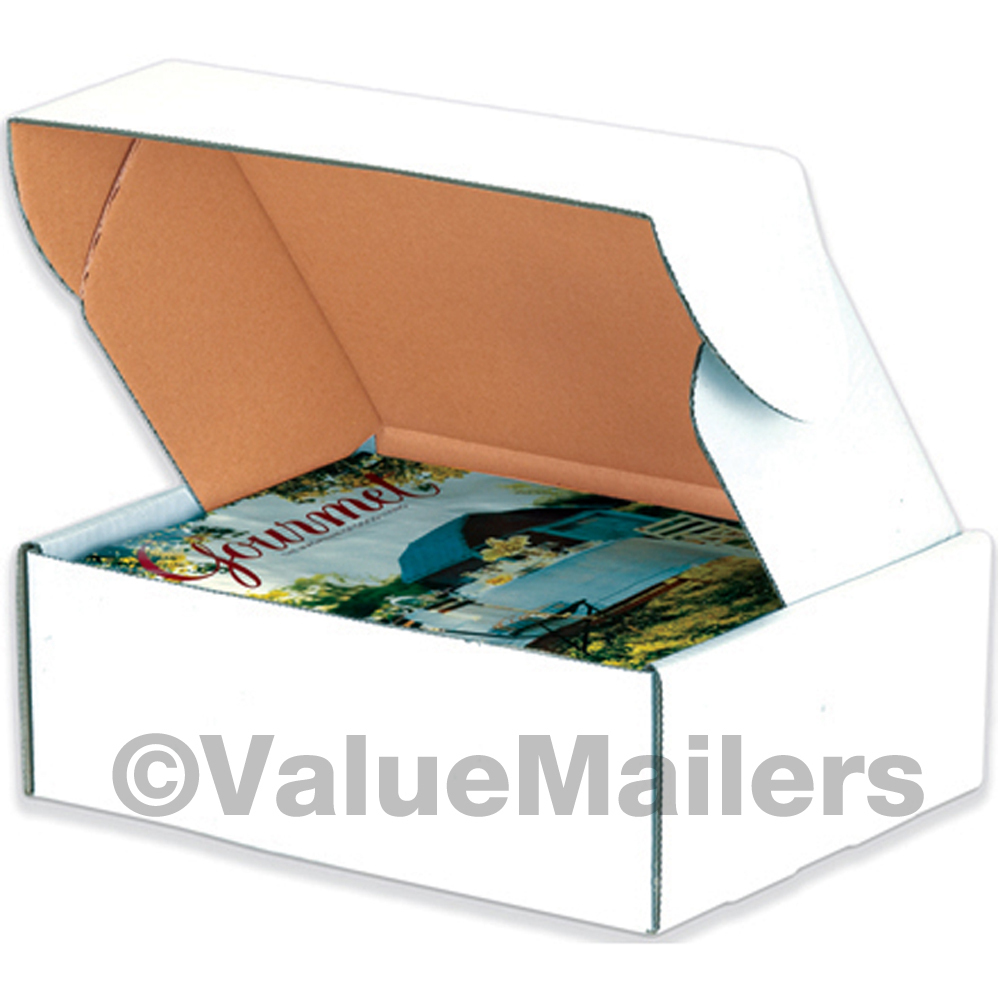 White 9x6.25x2 in Front Tab Lock Corrugated Mailer Box (100-Pack)