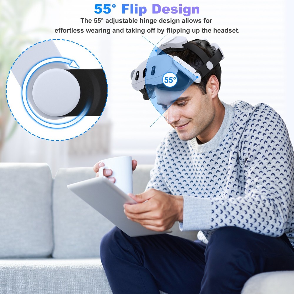 Head Strap for Meta Quest 3&Quest 2,Double Knobs Adjustable Elite Strap