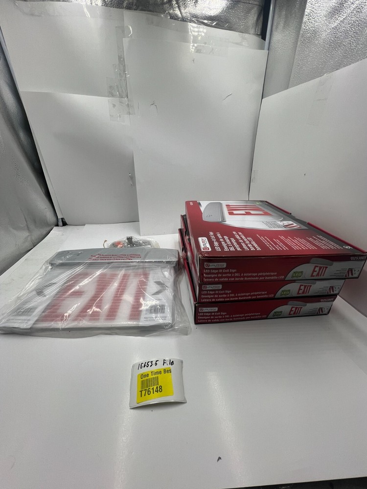 (QTY 3) Utilitech 0253801 LED Edge Exit Sign Lettering Universal Mounting Plate