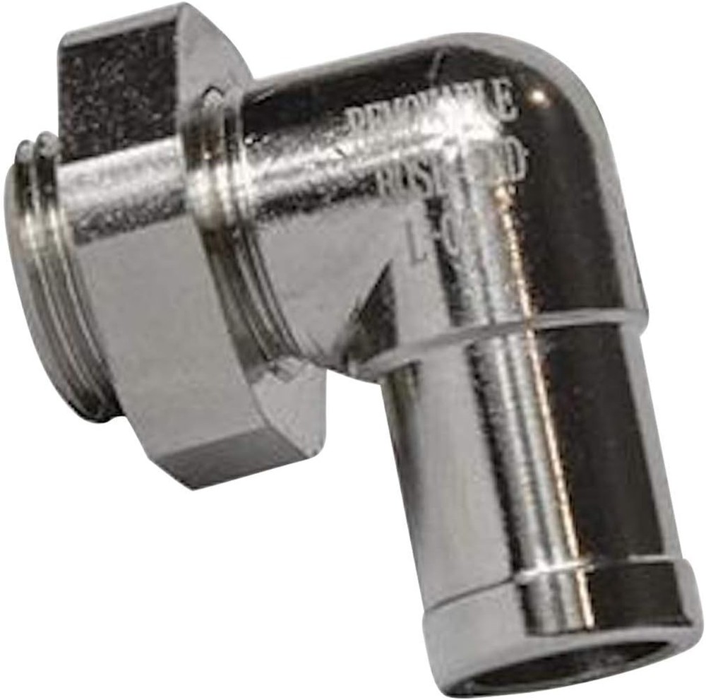Oil Drain Valve (L-001) L-Shaped Hose End - 3/8" L-Shape, Small, Silver