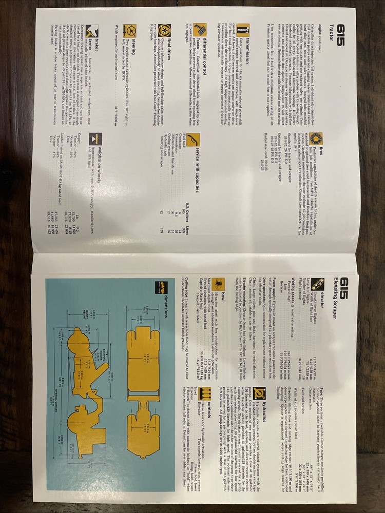 Caterpillar 615 Elevating Scraper Brochure ‘82