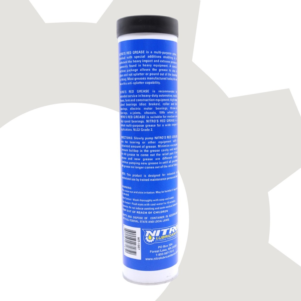 Nitro Lubricants Red Lithium Grease – 14oz Heavy-Duty, Multi-Purpose (2-Pack)