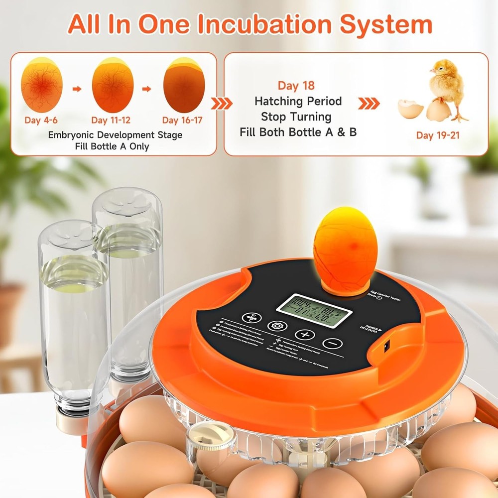 18 Egg Capacity Automatic Incubator with Humidity Control for Optimal Hatching
