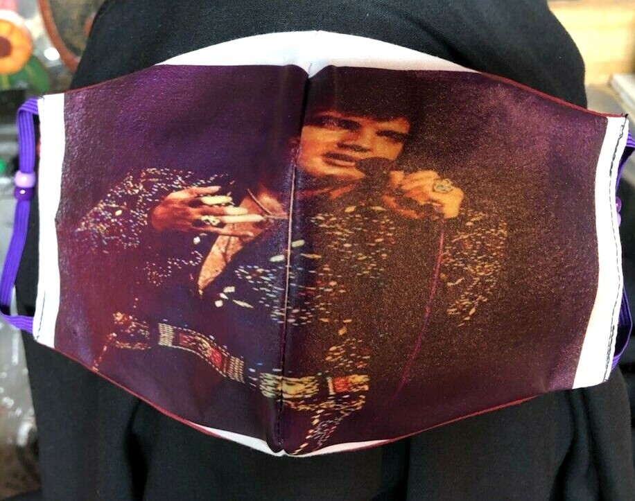 ***Elvis Sings*** REVERSIBLE Cotton Face mask (handmade)