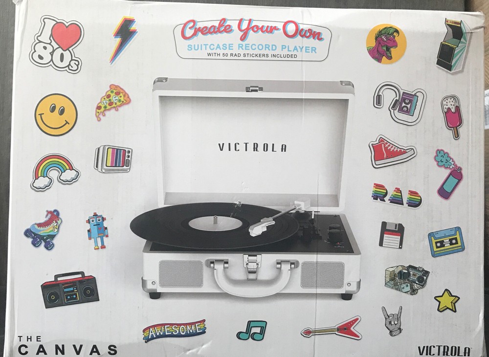 💥 Victrola Create Your Own Suitcase Record Player Bluetooth🆕distressed Box