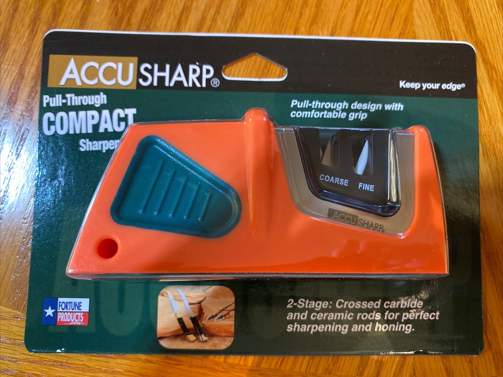 Accusharp Compact 2-St Carbide Orange 4.63"x1.5"x2" Pull Through Sharpener 081C