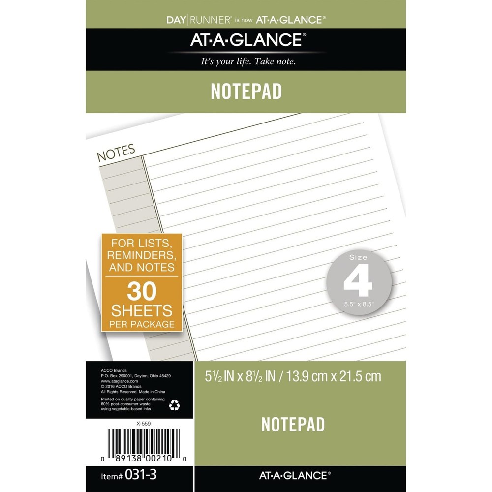 Small White Cream Lined Writing Notepad 30 Sheets Topbound 5.5 x 8.5 Inches