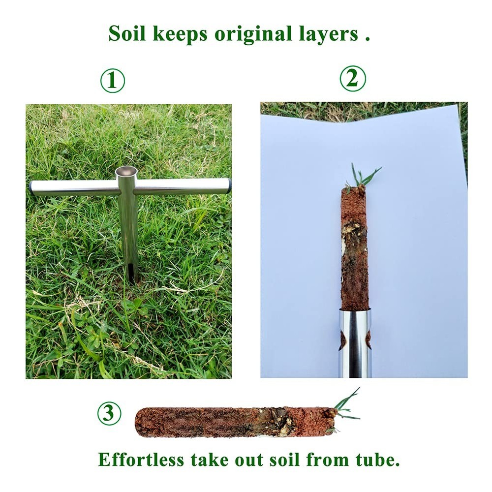 Soil Sample Probe 12" W/ T Handle Sampler Tool Test Kit For Plant Care 1PC