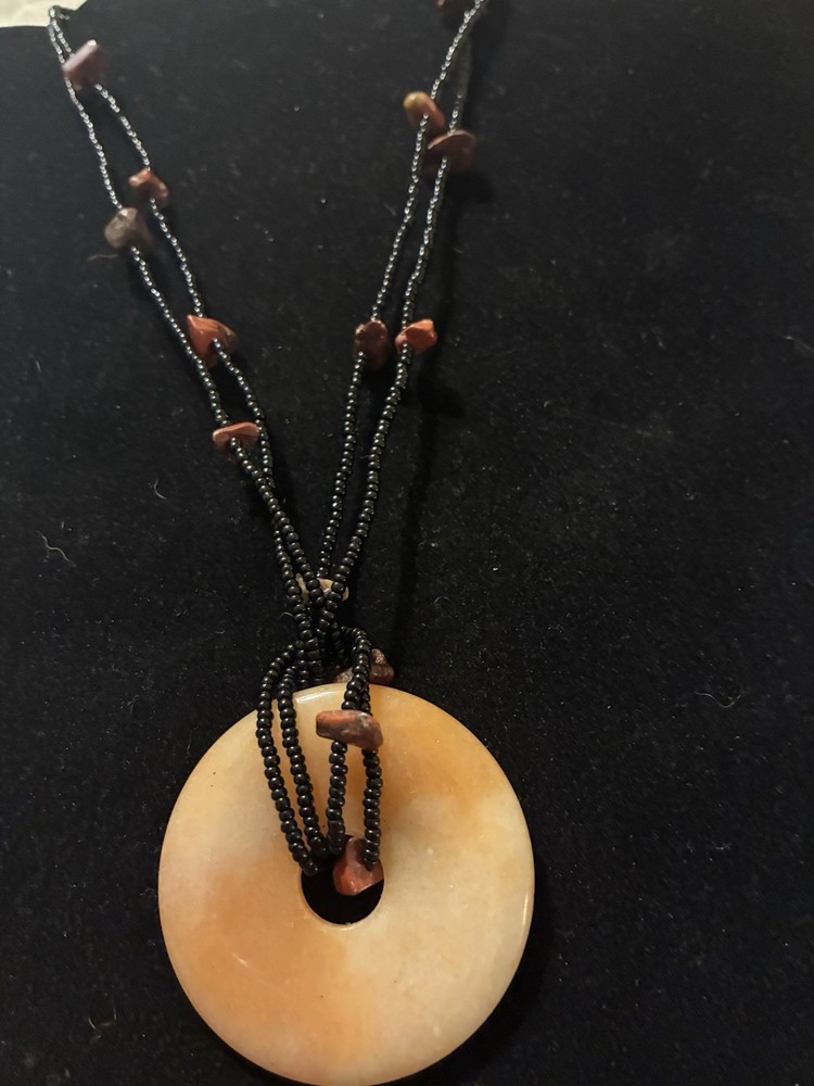 2 Artisan Stone And Bone Beaded Necklaces