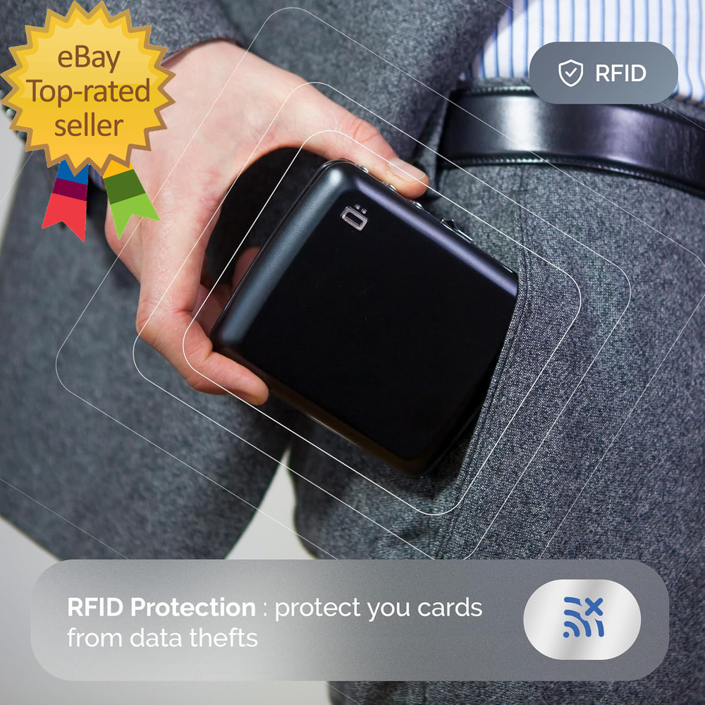 Aluminum Code Wallet Lockable with a 3 Digit Code RFID Protection against