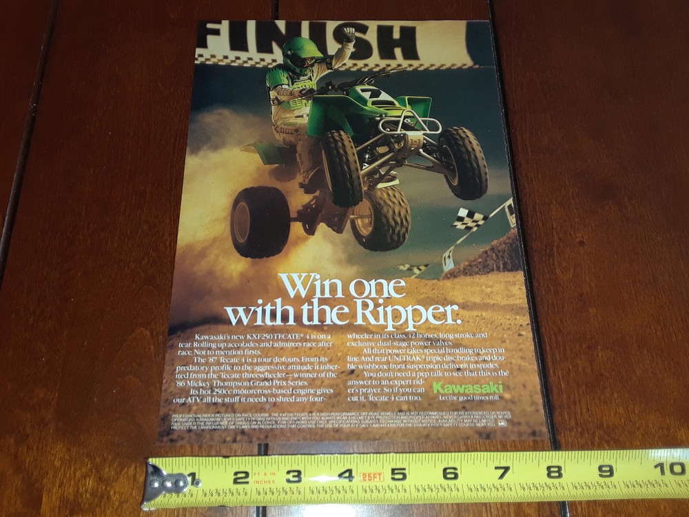 KAWASAKI TECATE KXF 250 ORGINAL 1987 AD