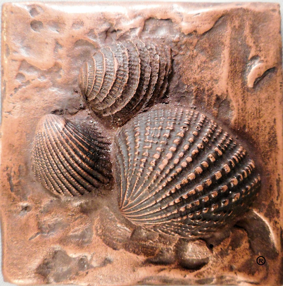 Copper Sea Shells #2 Decorative Dot Tile