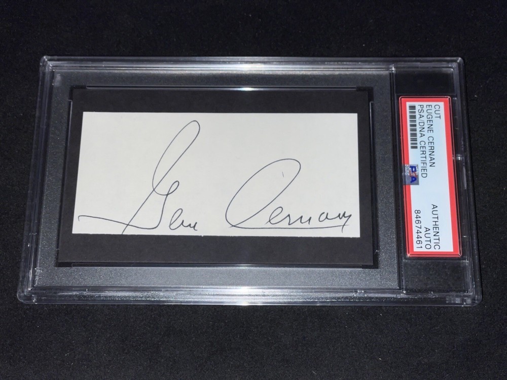 Gene Cernan Signed Cut PSA Moonwalker Autograph (d.2017)