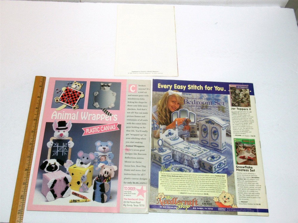 Lot 10 Vtg Plastic Canvas + Quick & Easy Pattern Magazines Pattern dollhouse