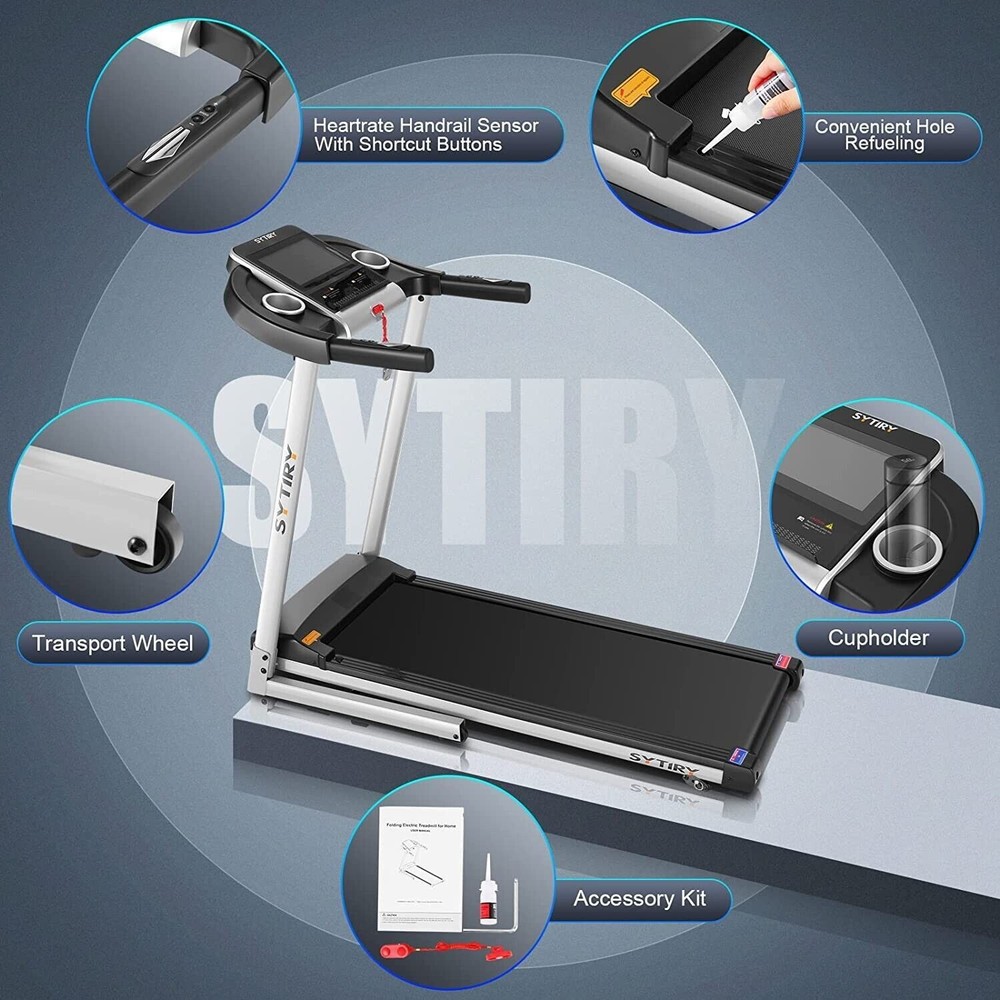 3.25HP Folding Treadmill Running Machine W/10” Touchscreen APP Control Speaker🏃