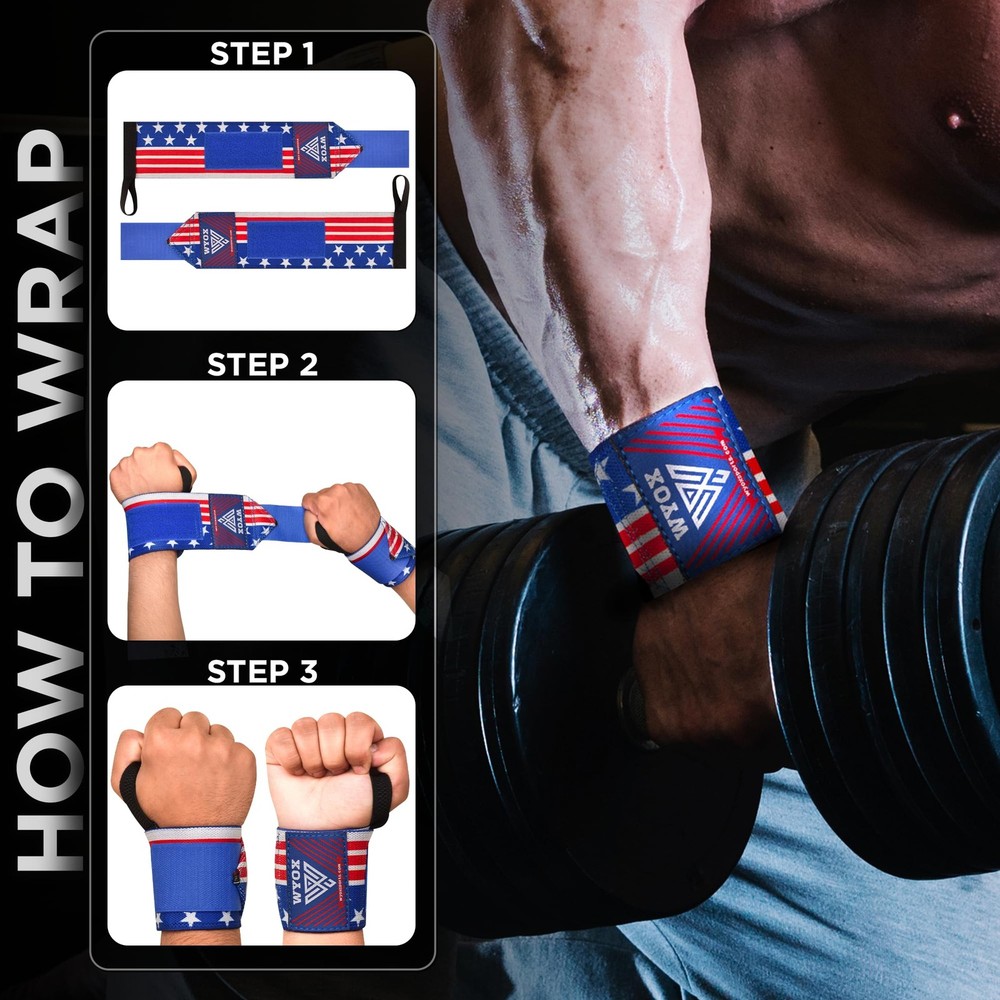 Weightlifting Wrist Wraps 21" – Professional Wrist Support with Thumb Loop fo...