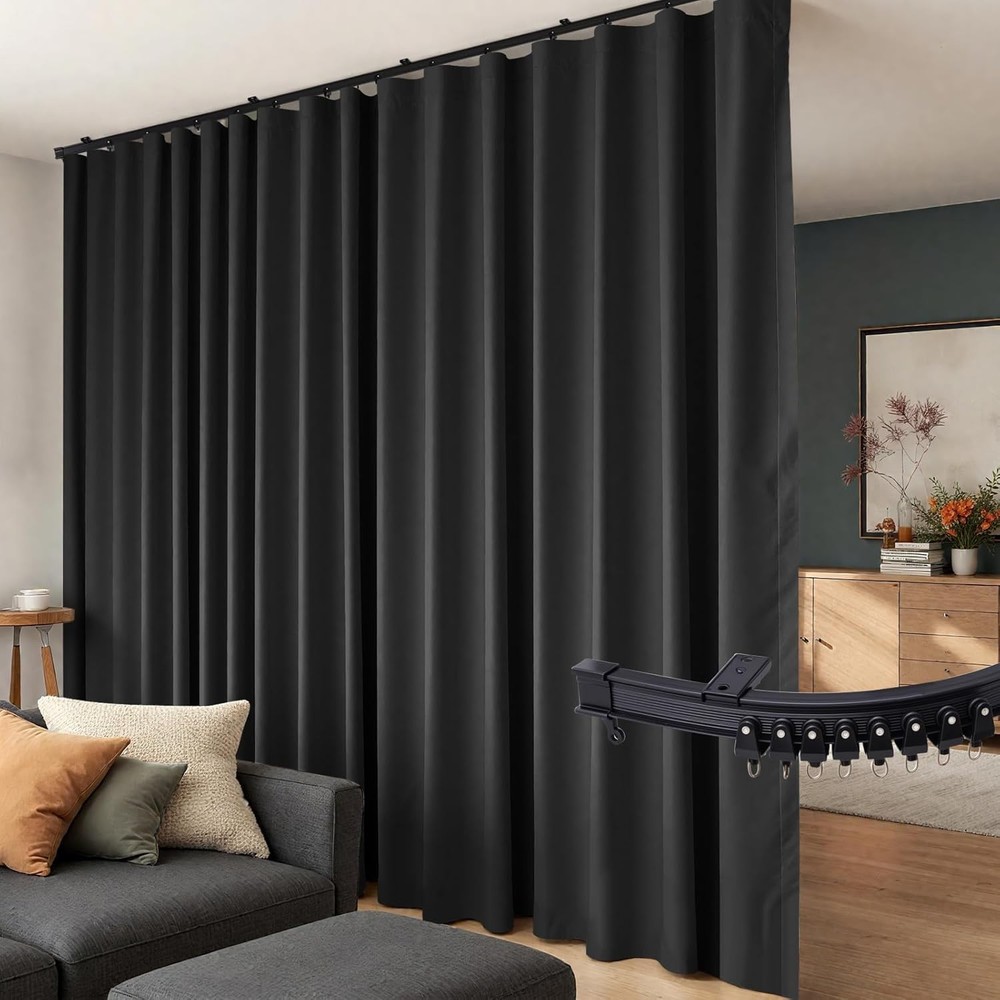 Room Divider Curtains Flexible Ceiling Tracks Set Curtain Track Ceiling Mount US