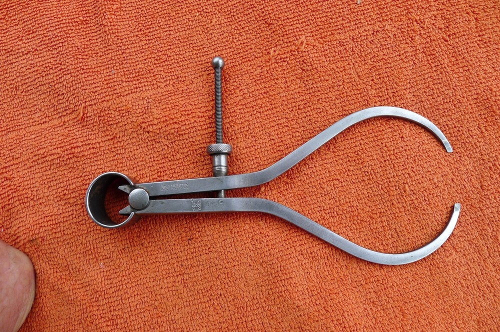 VTG STARRETT OUTSIDE CALIPERS, FLAT LEG, QUICK NUT, ALTERED