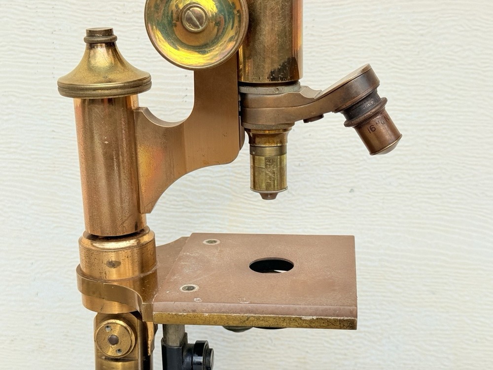 Antique E. Leitz Wetzlar Brass Microscope No. 54934