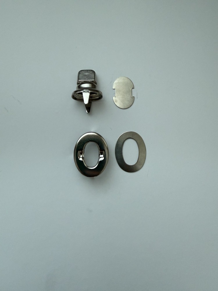 Coach Turnlock Silver Nickel Plate Replacement Hardware, 4 Piece Set, New