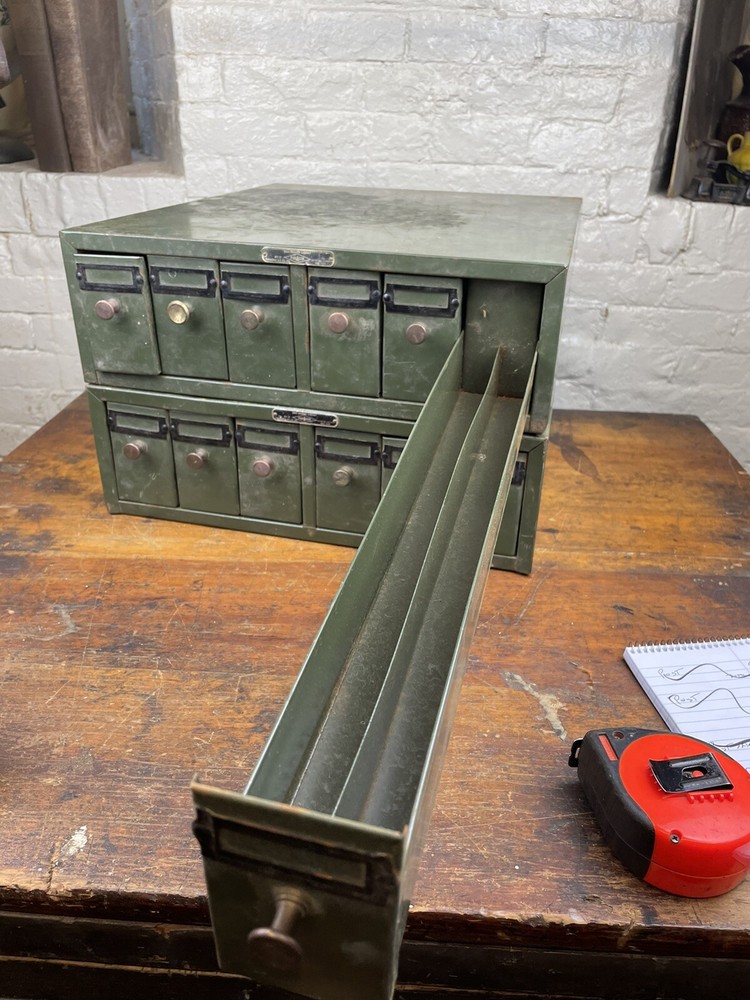 C.1940 Microscope Slide Cabinets ~ Paragon C&C Co. NY, Stackable, 12 Drawers