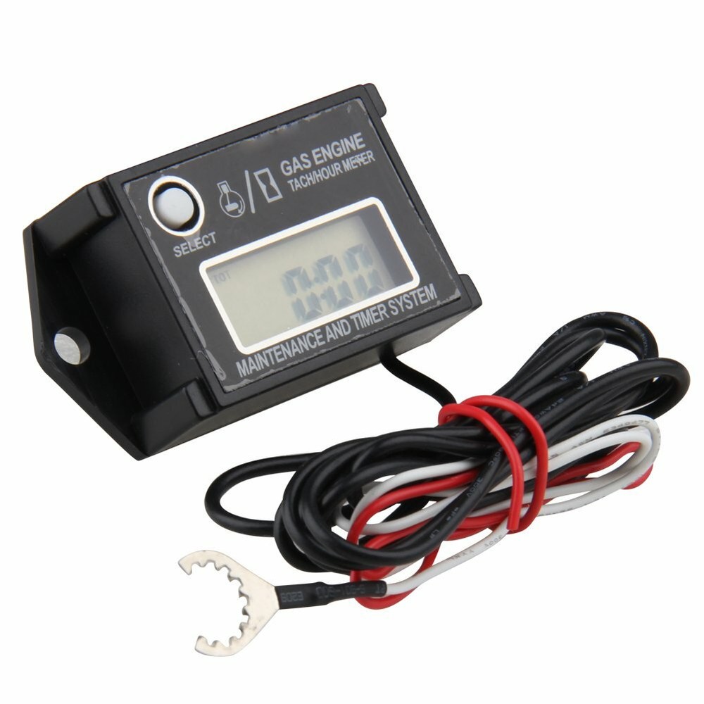 Tiny Tach Digital Hour Meter/Tachometer for Marine Spark Mower Engine Motor Boat