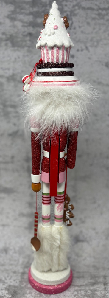 Adler Nutcracker Candy Gingerbread Cupcake Hat Pink Red Glitter Decor