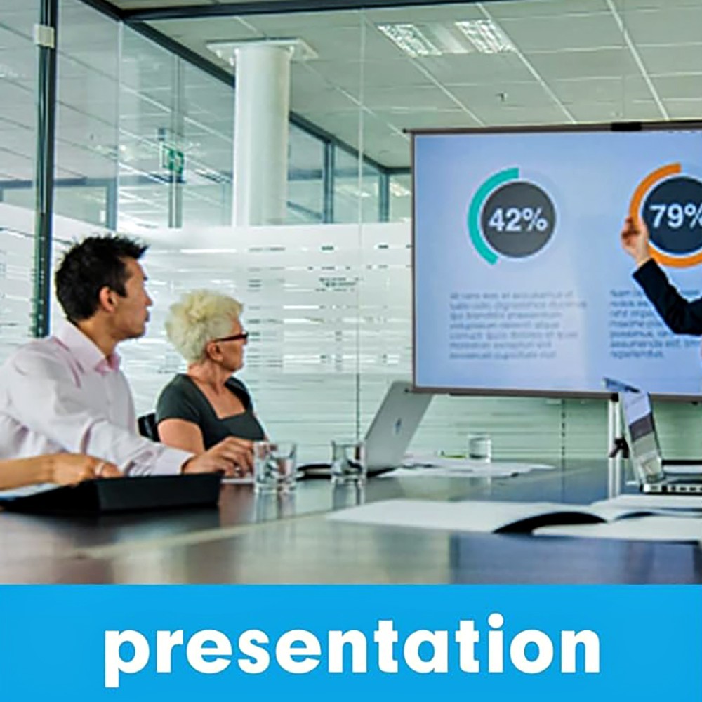 60" PORTABLE MOBILE PROJECTOR SCREEN TRIPOD STAND HEIGHT ADJUSTABLE CONFERENCE