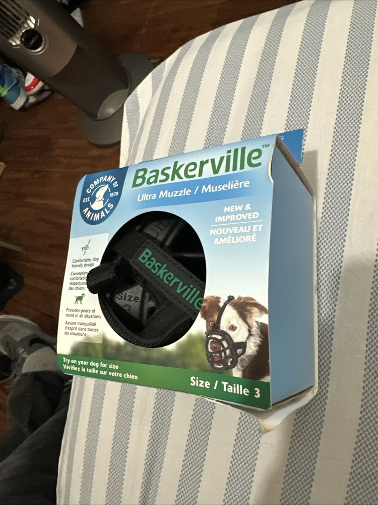 Baskerville Ultra Muzzle For Dogs, Size 3 Medium Dogs Open Box