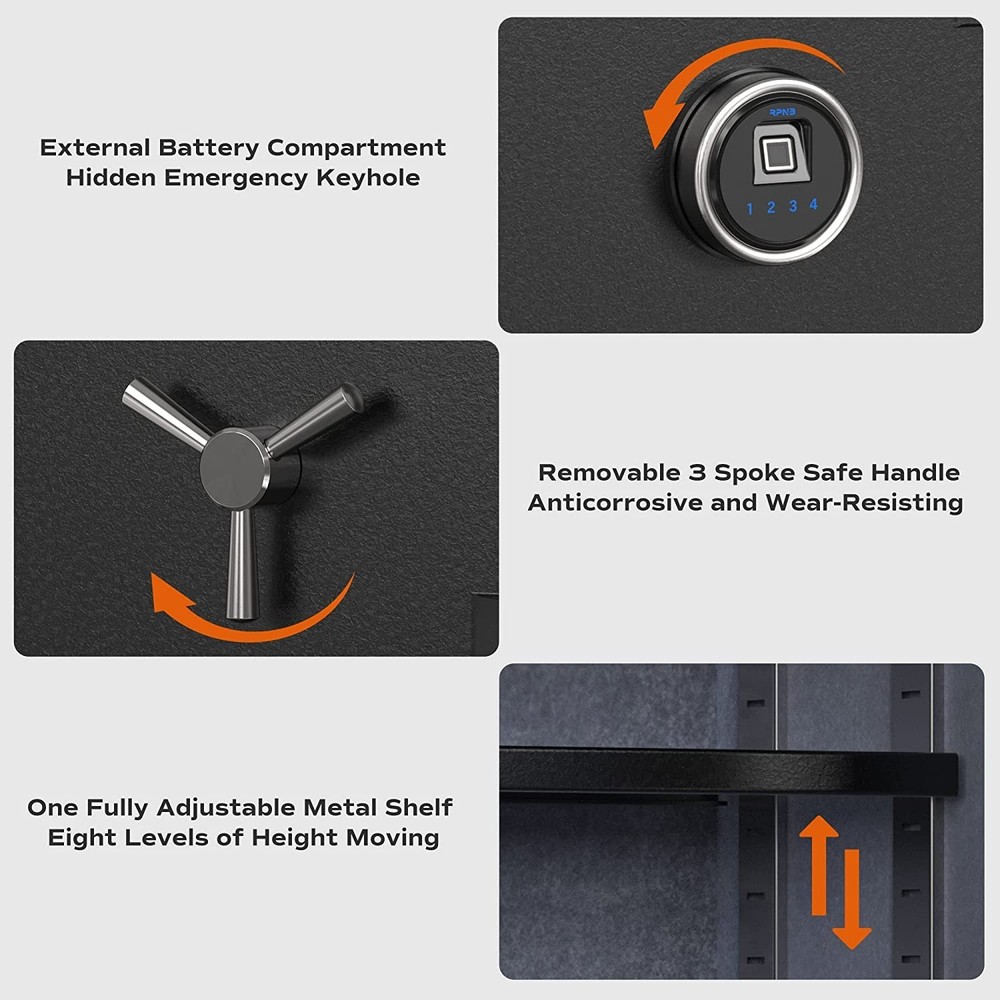 RPNB Deluxe Biometric Gun Safe Fireproof Waterproof 🔥 Black