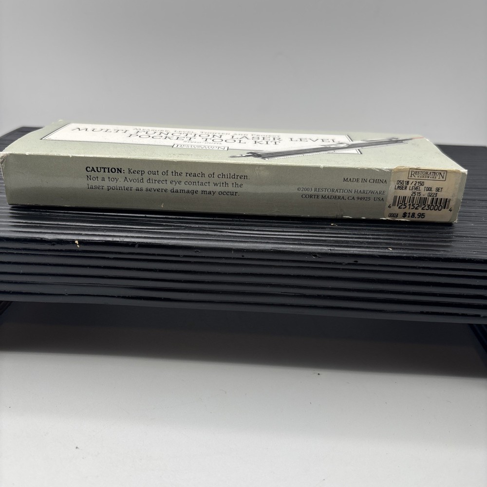 Restoration Hardware Laser Level Pocket Multi-Function Tool Kit Mint in Box