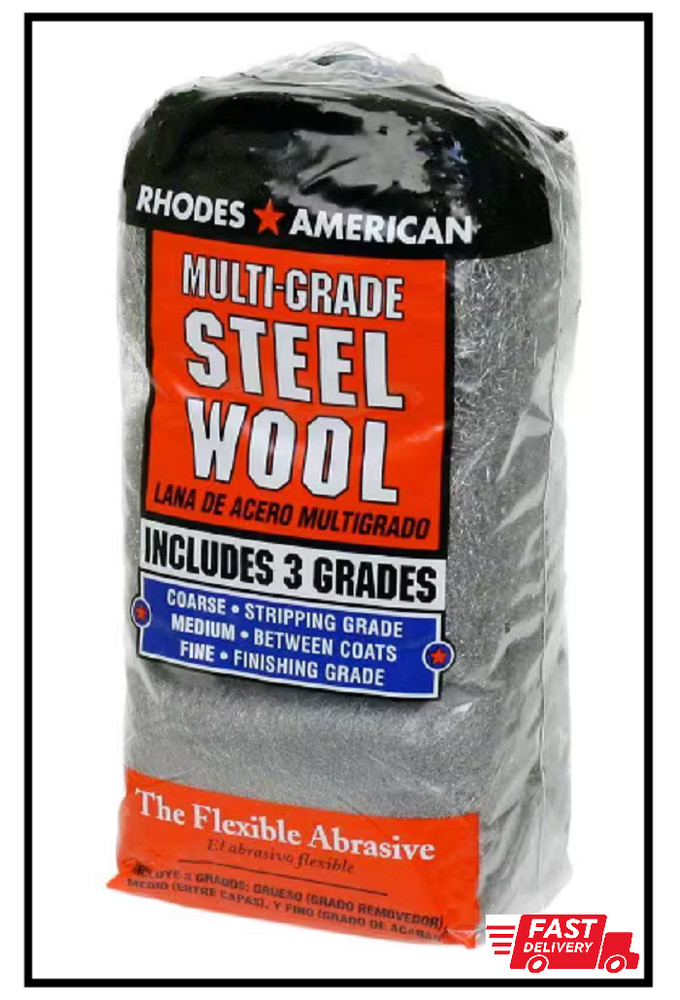 Assorted 12 Pad Grit Steel Wool