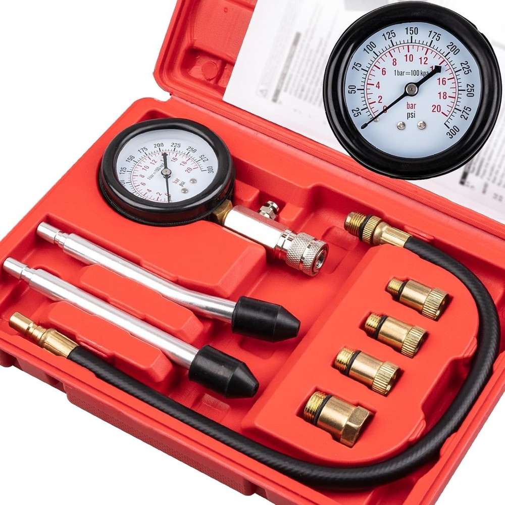 8pcs Petrol Engine Cylinder Compression Tester Kit, Small Compression...