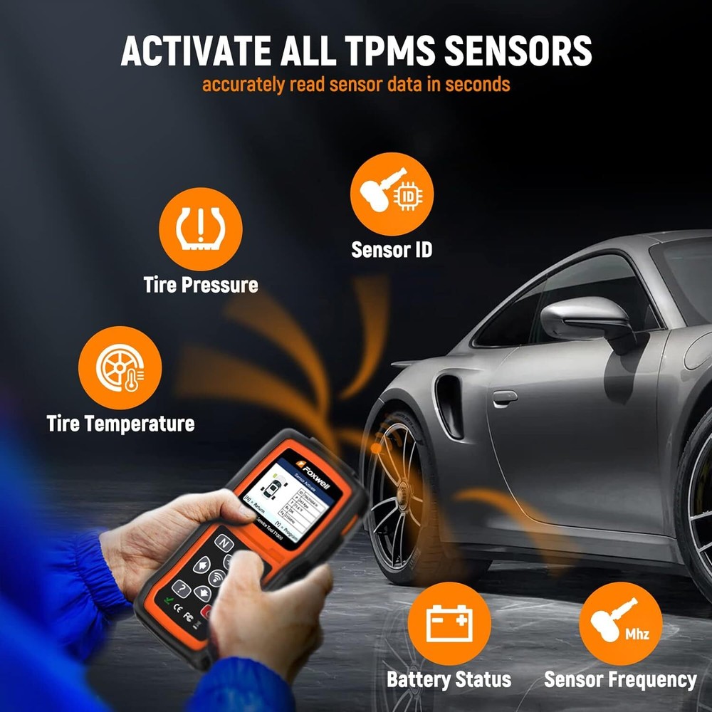 Foxwell T1000 TPMS Programming Activate Sensors Check RF Key FOB Tester Detector