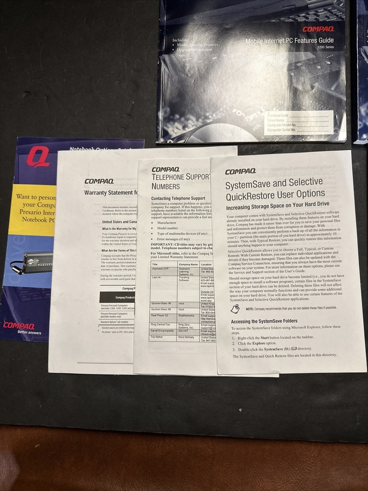 1999 Compaq Mobile Internet PC Reference Manual, Feature Guide, Getting Started