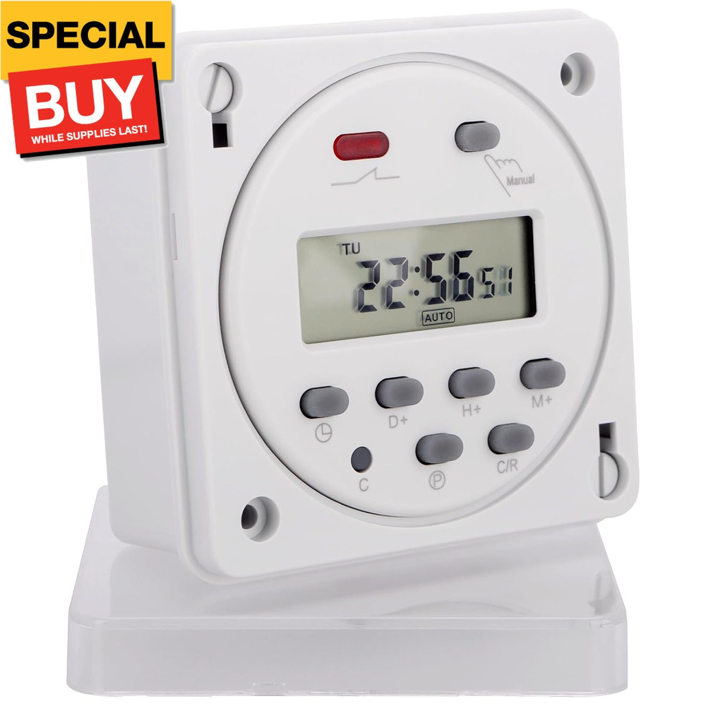 Timer Switch, CN101A, AC 220-240V 16Amp, Digital LCD Power Programmable Timer Ti