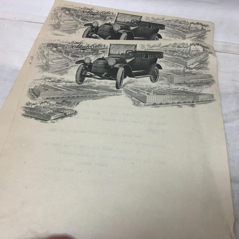 Letter Head Studebaker Correspondence Vintage 1929