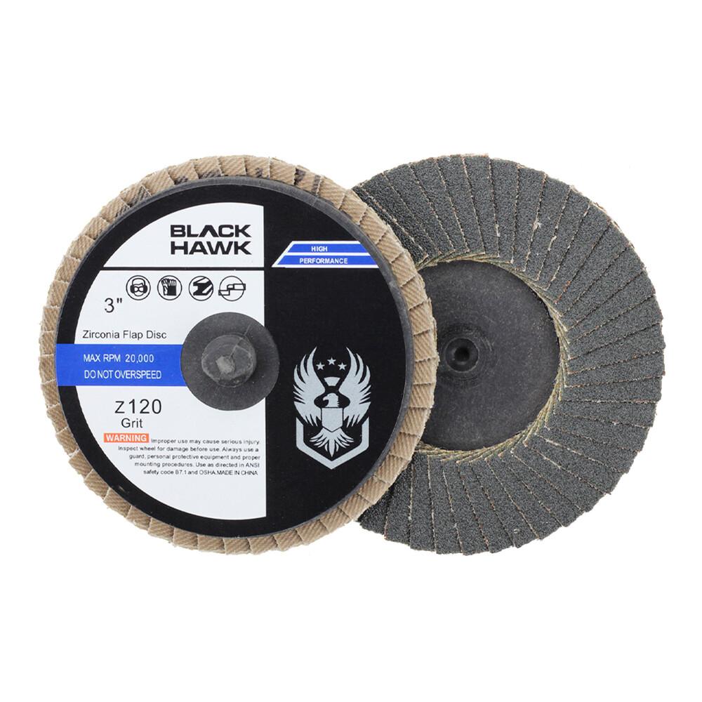 50 Pack - 3" Mini Flap Discs 120 Grit Quick Change Sanding Roloc Style Type R