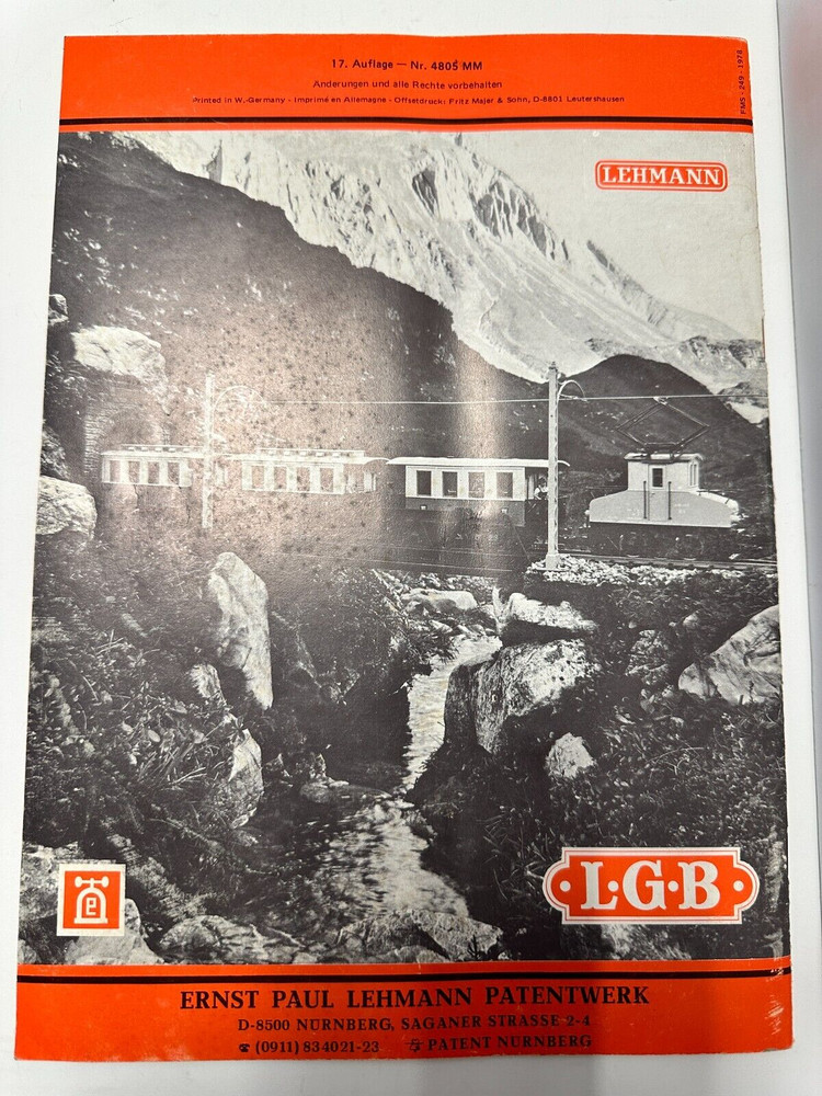 LGB Train Operating instructions 1978 L.G.B.