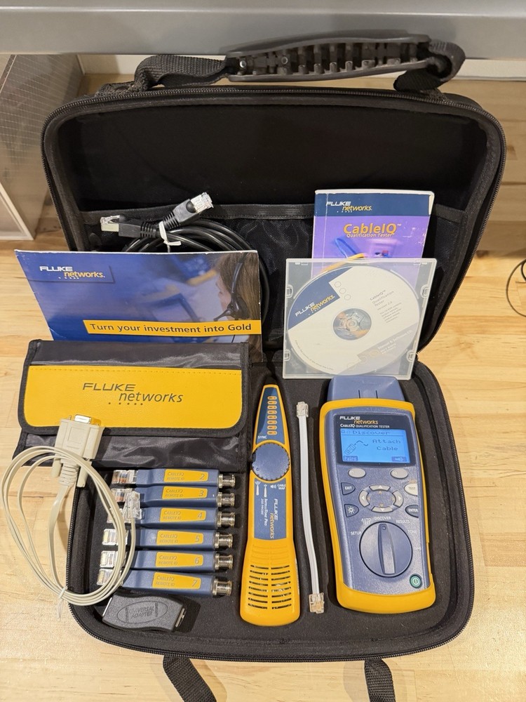FLUKE NETWORKS CABLE IQ QUALIFICATION TESTER KIT (TESTED) SHIPS FAST