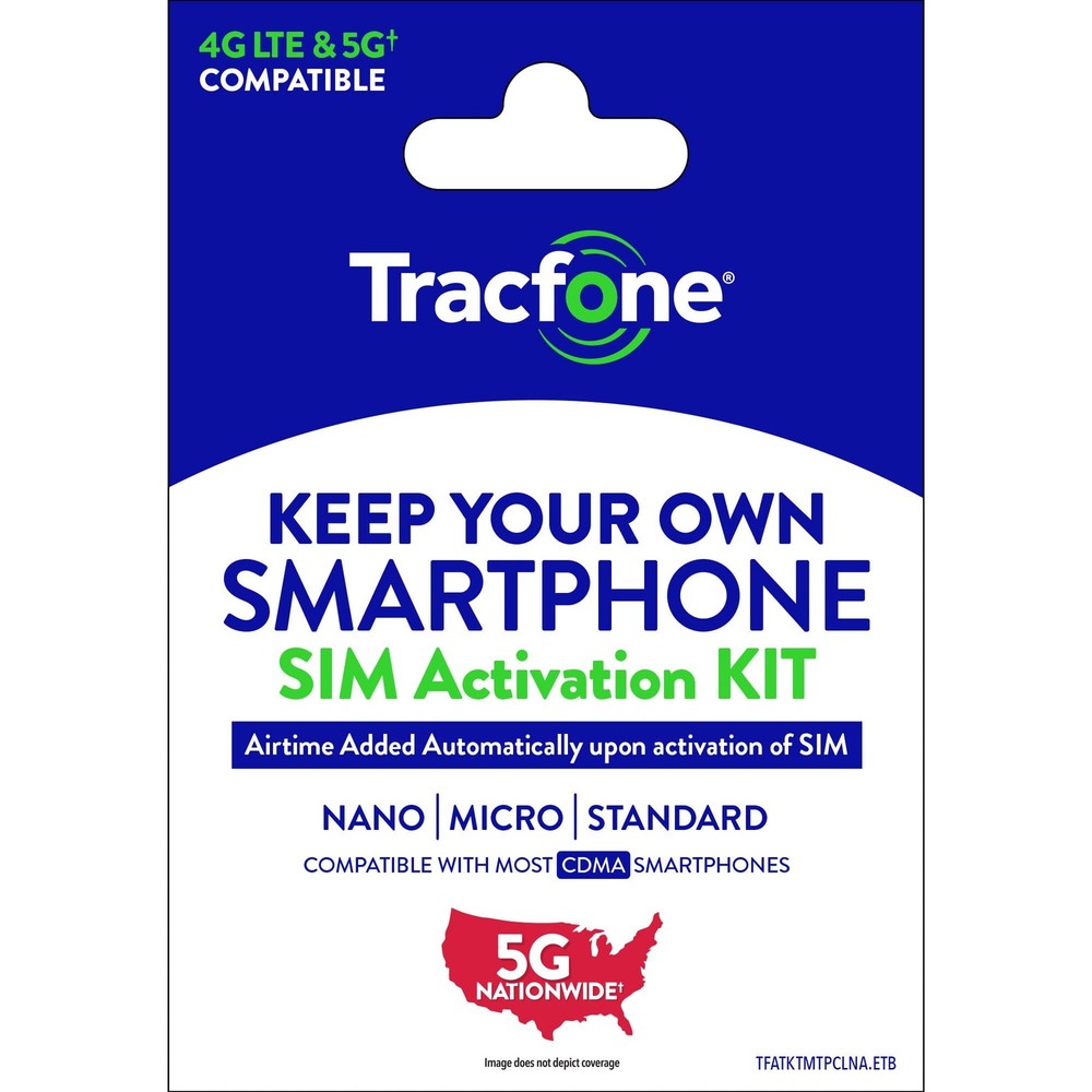 Tracfone Prepaid Sim Card Kit (Universal) Black