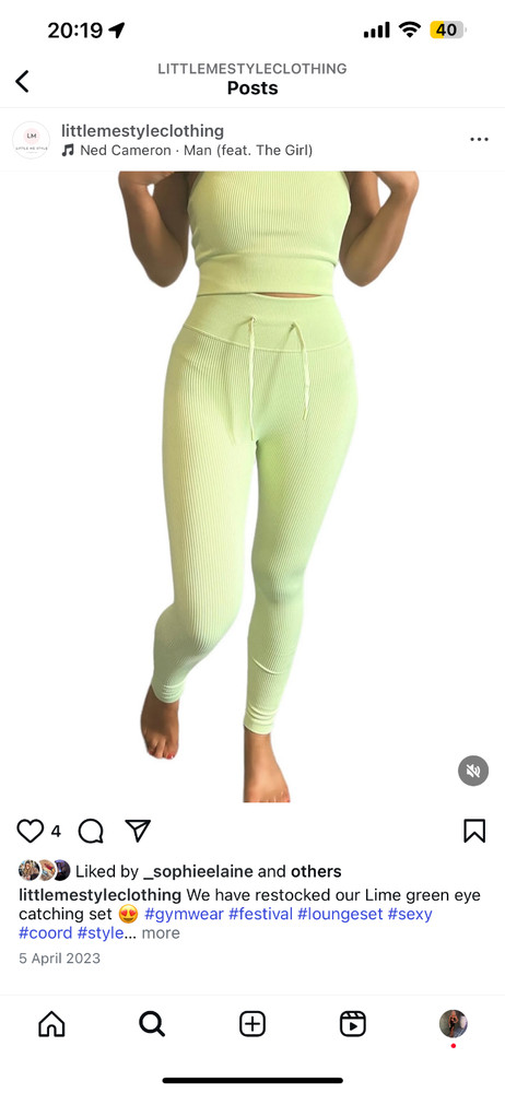 LM loungewear Mint Green