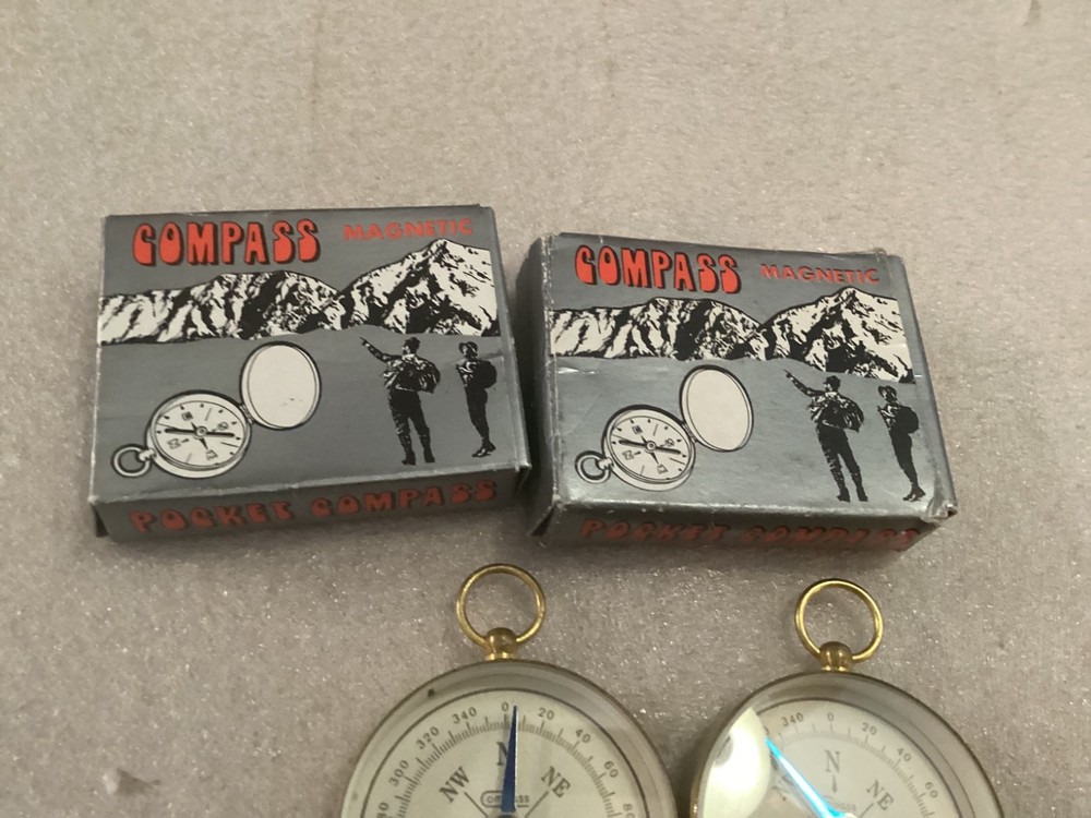 2 VINTAGE POCKET COMPASSES