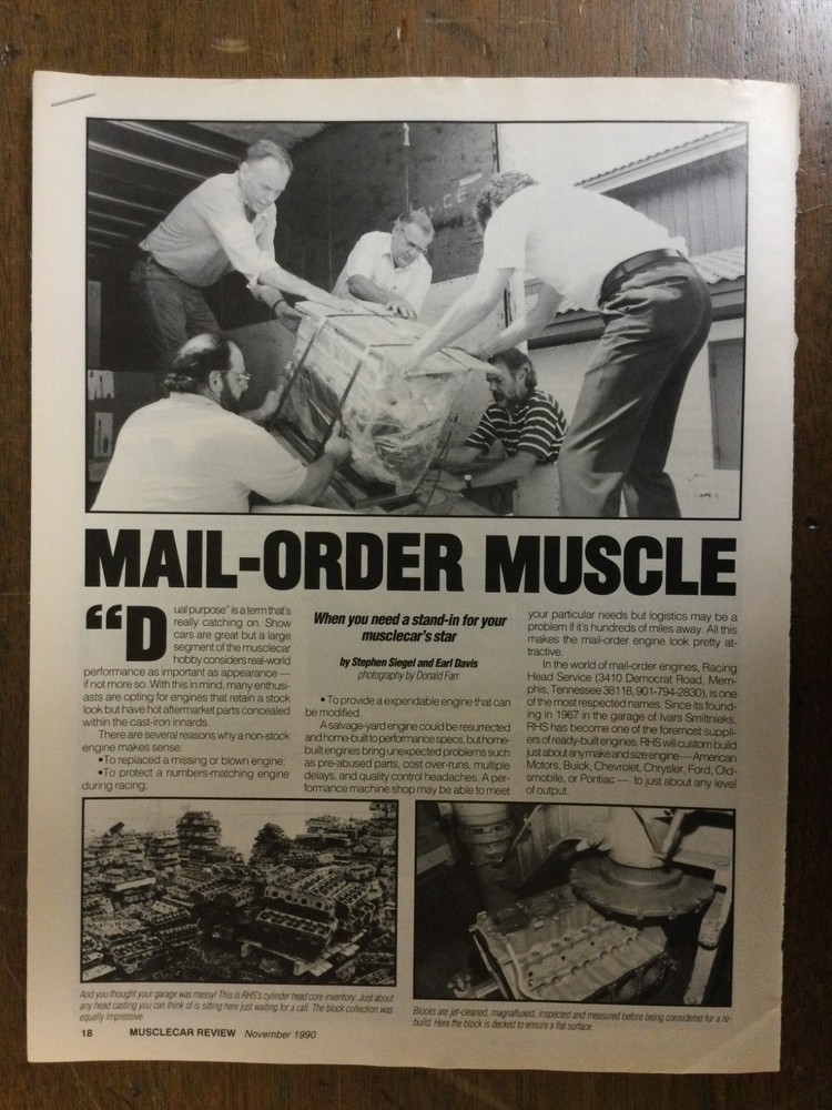Misc 4418 Article Engine Mail Order Muscle Car Engines Nov 1990 4 page