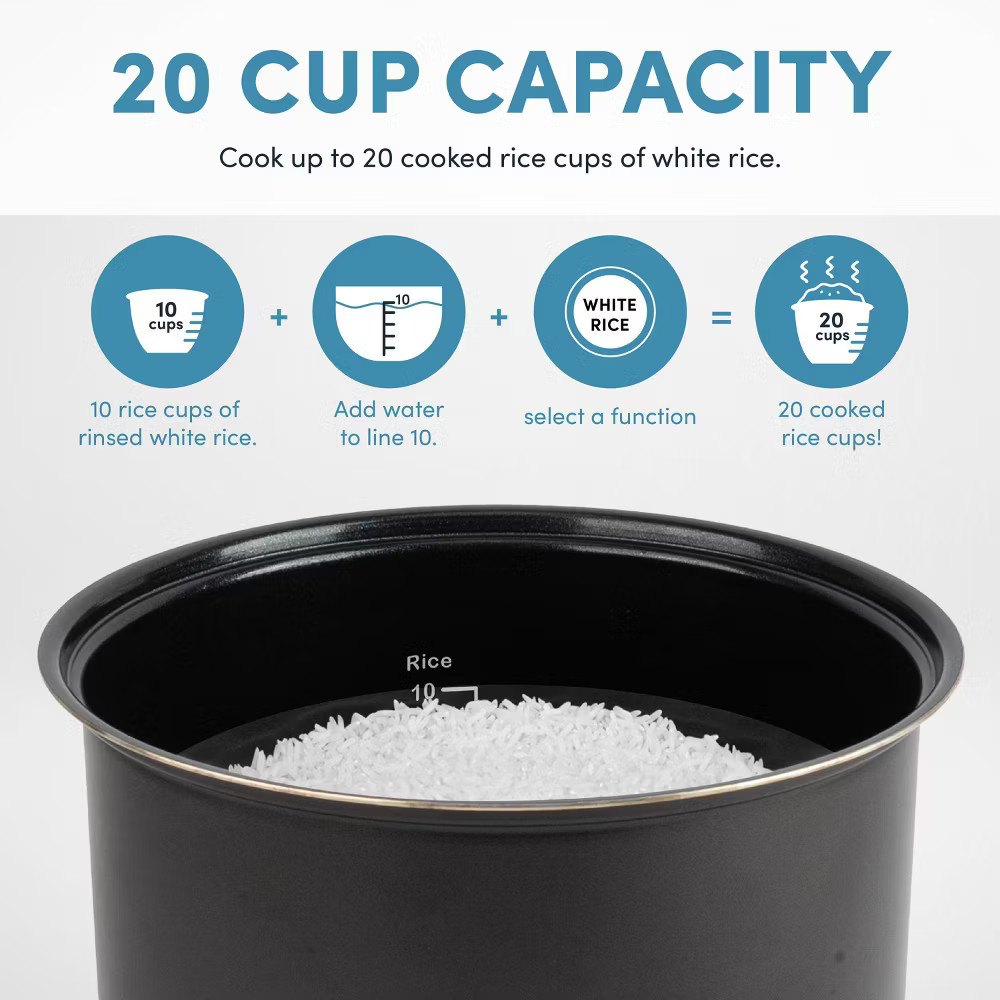 Aroma 20 Cup Digital Rice Cooker Black