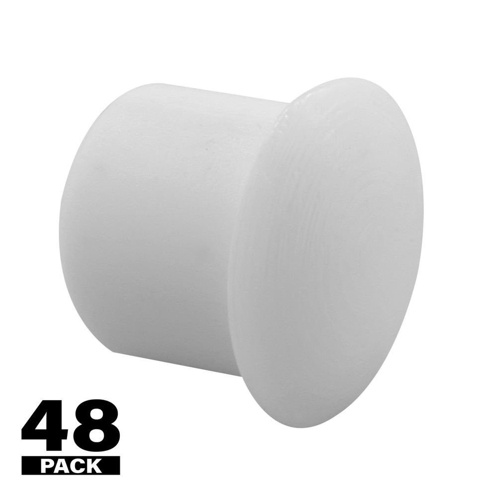 U 10039 Plastic Shelf Hole Plugs 6mm White 48 Pack
